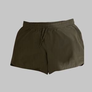 Womens Performance Luxury Olive Moisture Wicking High Rise Shorts Gym Everyday L